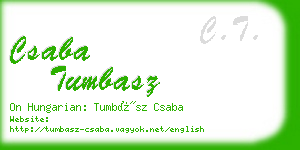 csaba tumbasz business card